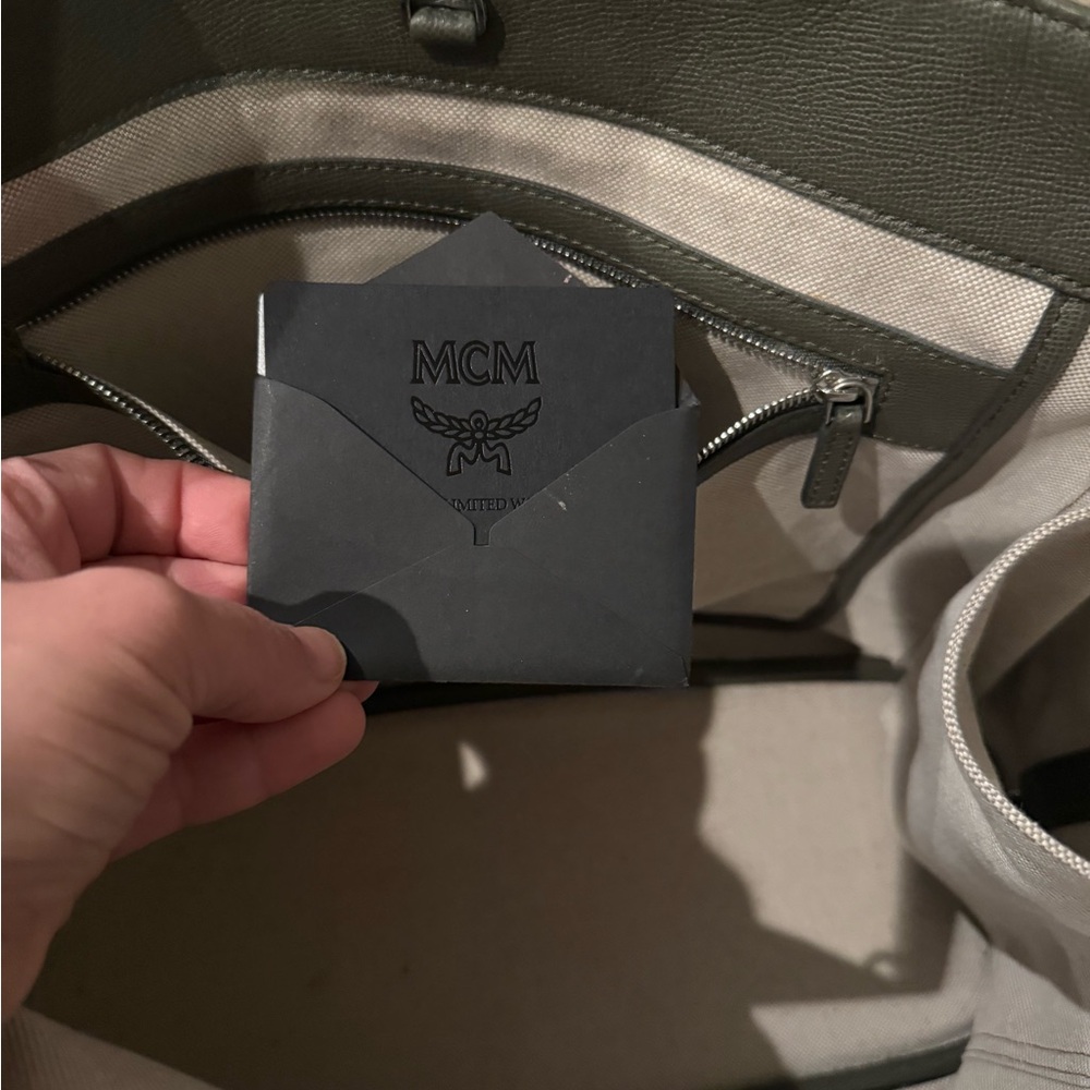 MCM Olive Green Logo Tote - Picture 9 of 9